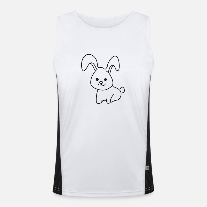 Hase Tier Symbol Funktionelles Kontrast-Tank Top für Männer 