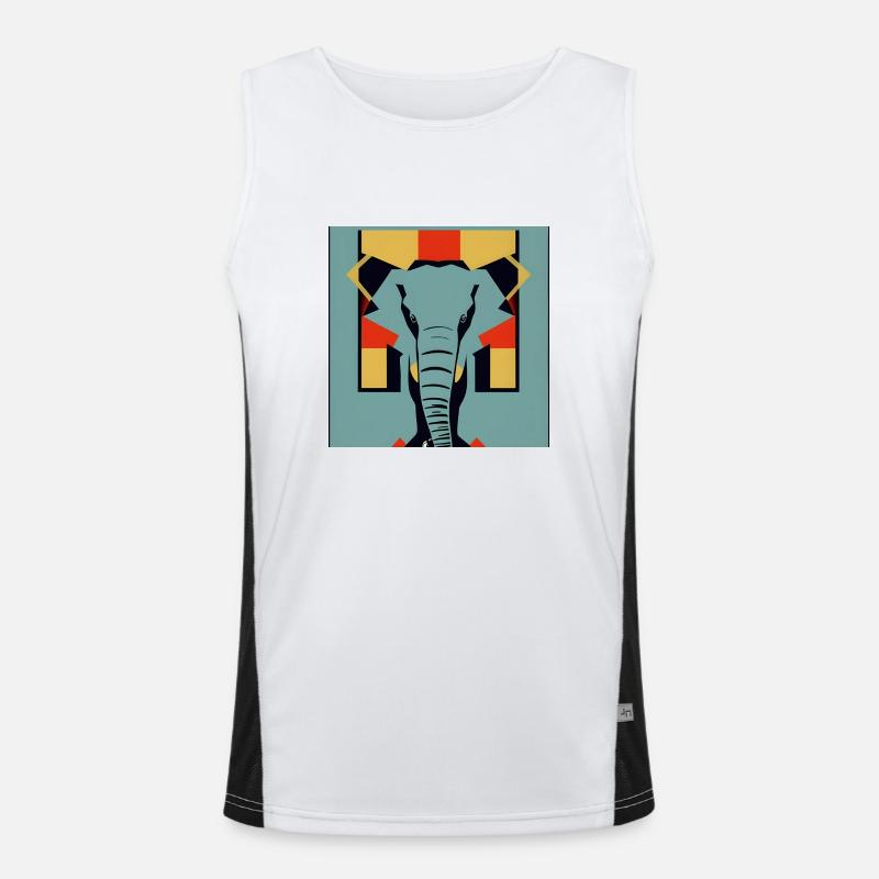 Elefant Pop-Art Funktionelles Kontrast-Tank Top für Männer 