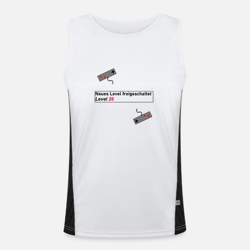 Geschenk Geschenkidee Level Up Gaming Geburtstag Funktionelles Kontrast-Tank Top für Männer 