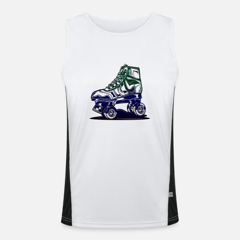 rollerblades rollerblade skates rollerskates retro Men's Functional Contrast Tank Top 