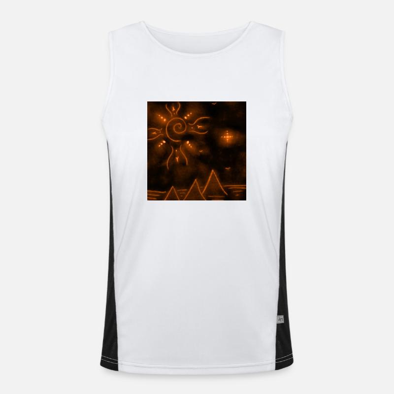 SOLEIL ET PYRAMIDES ORANGES Débardeur respirant contrasté Homme 