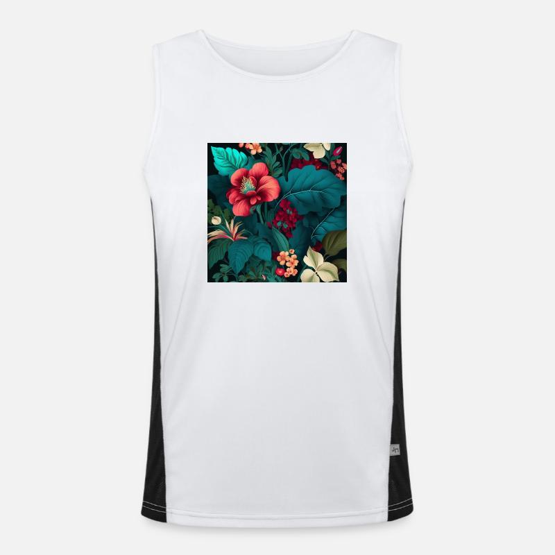 Floral Design 20 Men's Functional Contrast Tank Top 