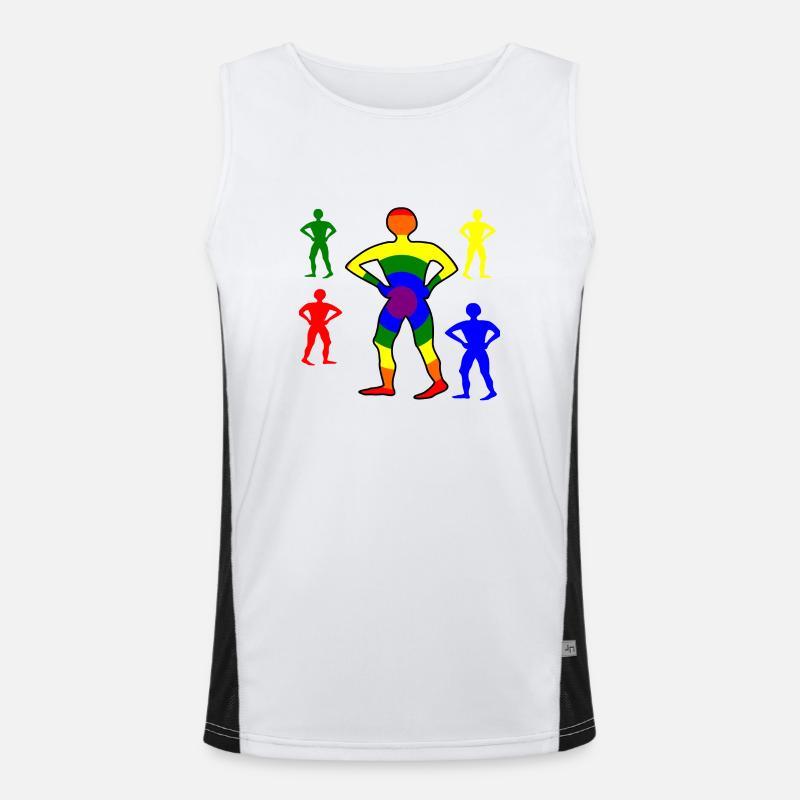 Rainbow Person Funktionelles Kontrast-Tank Top für Männer 