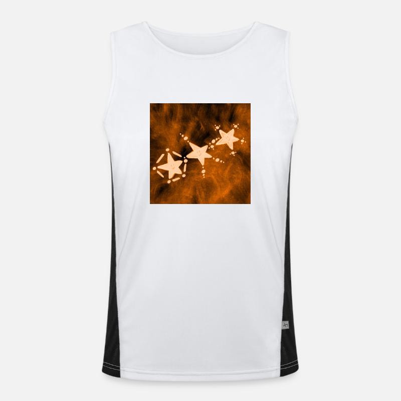 DREI ORANGEFARBENE STERNE Funktionelles Kontrast-Tank Top für Männer 