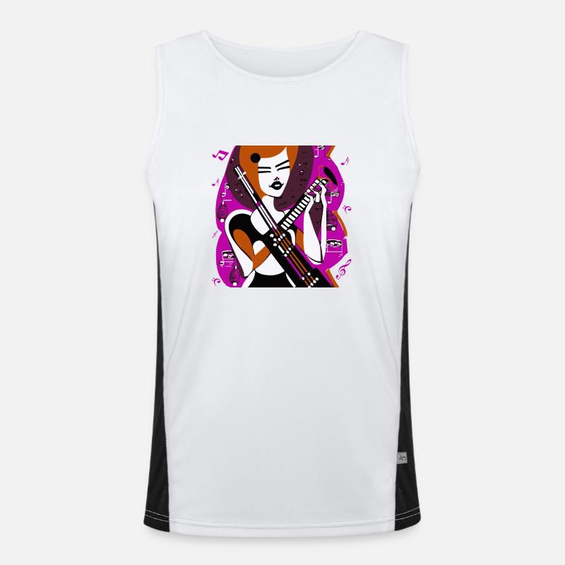Musik Mädchen Funktionelles Kontrast-Tank Top für Männer 