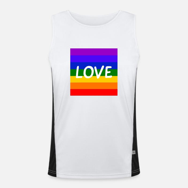 Liebe Regenbogen Funktionelles Kontrast-Tank Top für Männer 