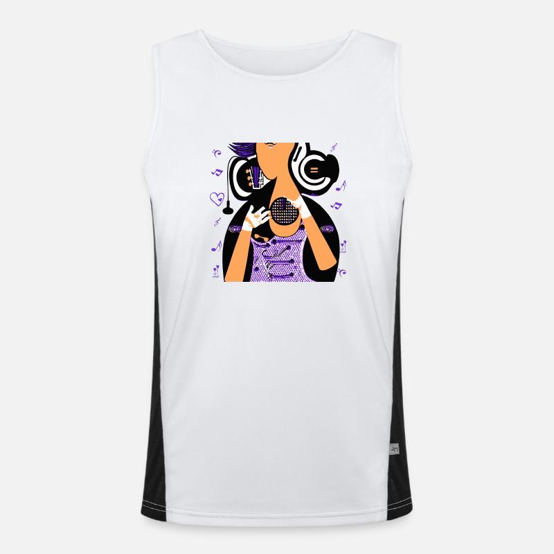 Musik Mädchen Funktionelles Kontrast-Tank Top für Männer 