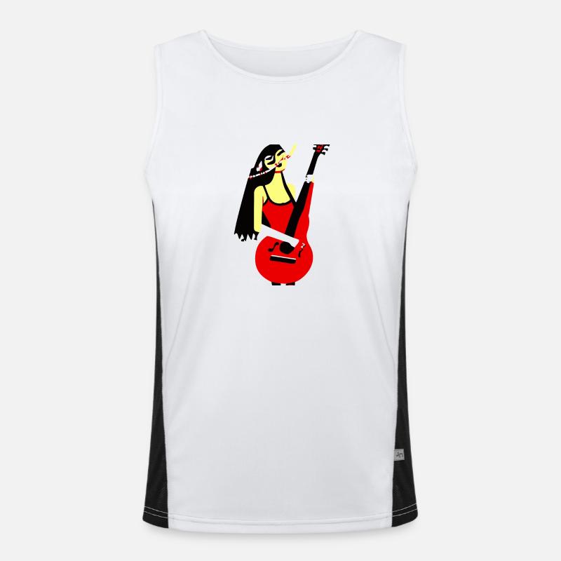 Musik Mädchen Funktionelles Kontrast-Tank Top für Männer 