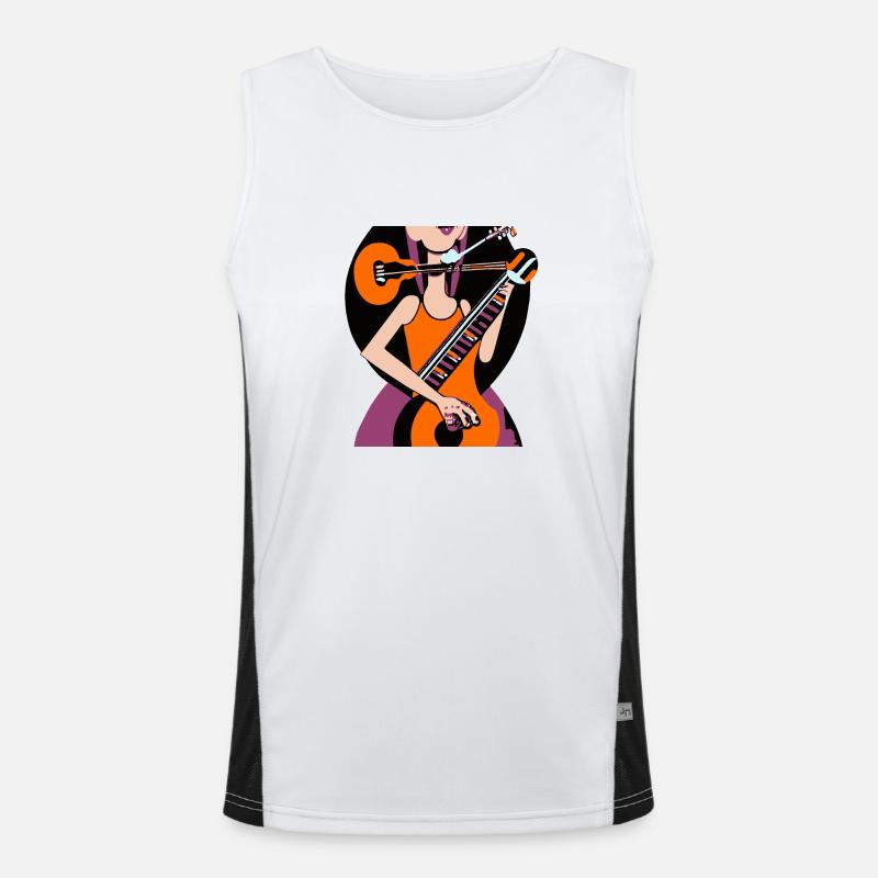 Musik Mädchen Funktionelles Kontrast-Tank Top für Männer 