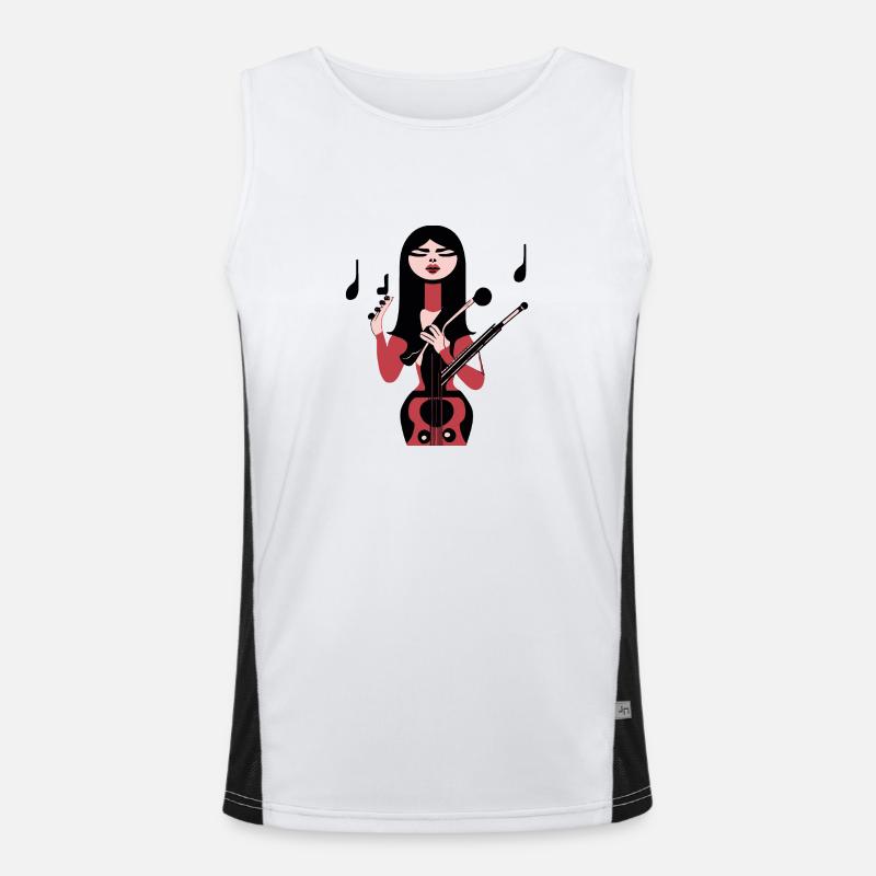 Musik Mädchen Funktionelles Kontrast-Tank Top für Männer 