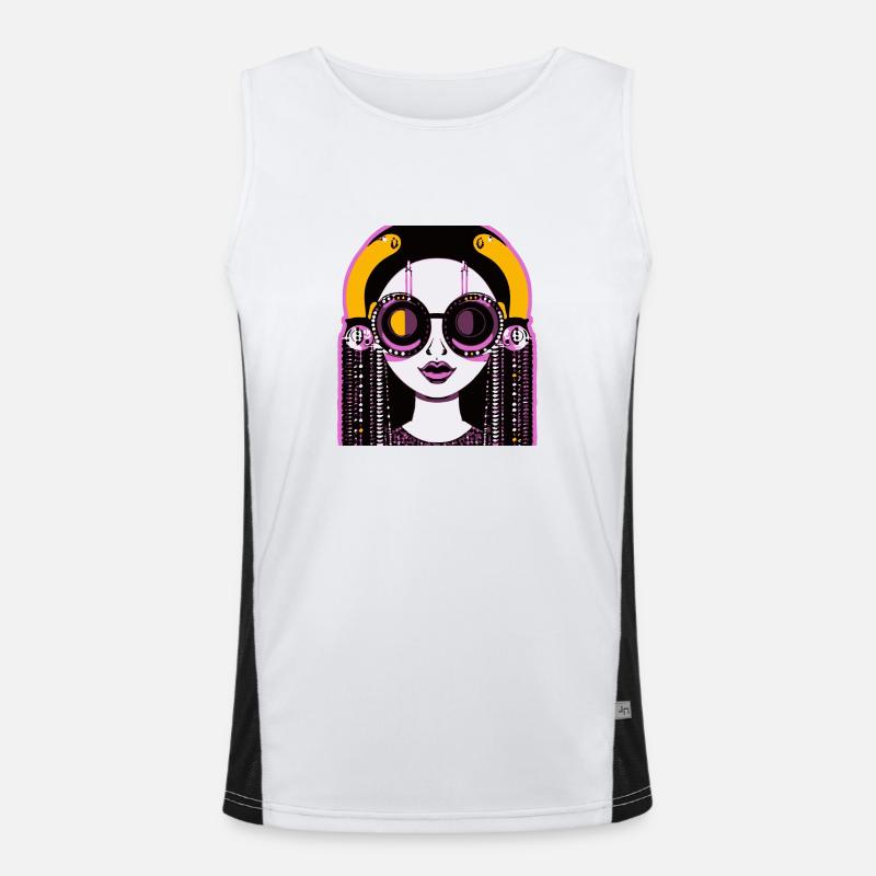 Musik Mädchen Funktionelles Kontrast-Tank Top für Männer 