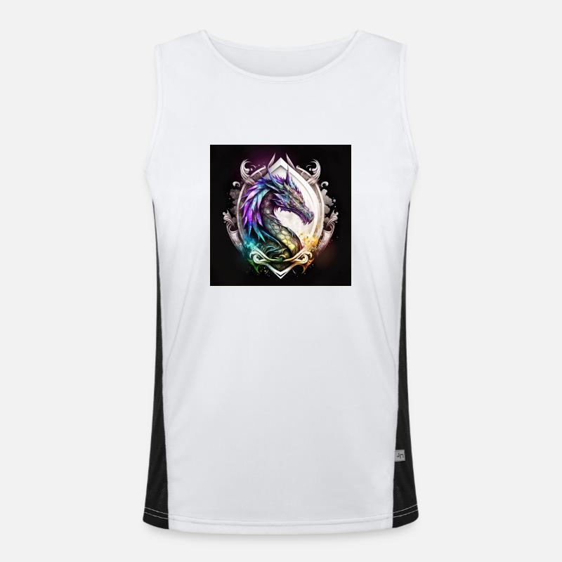 Mystischer Drache Funktionelles Kontrast-Tank Top für Männer 