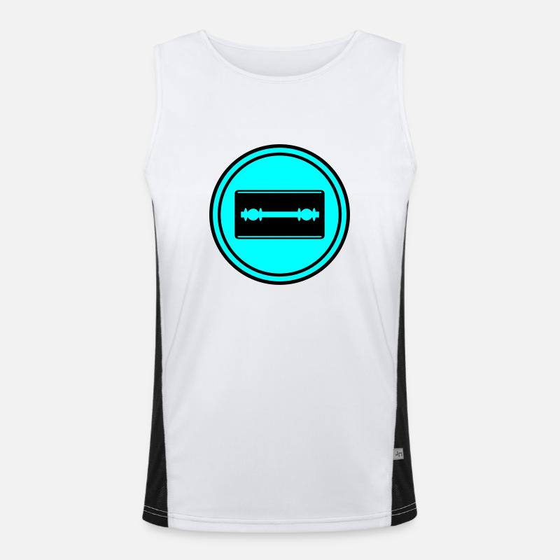 Rasierklinge Icon Kreis Funktionelles Kontrast-Tank Top für Männer 