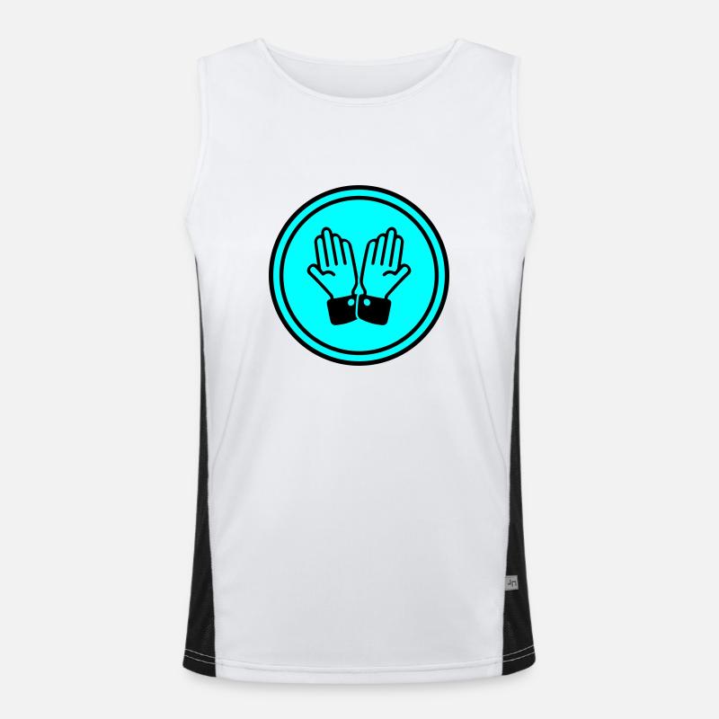 hands praying circle Men's Functional Contrast Tank Top 