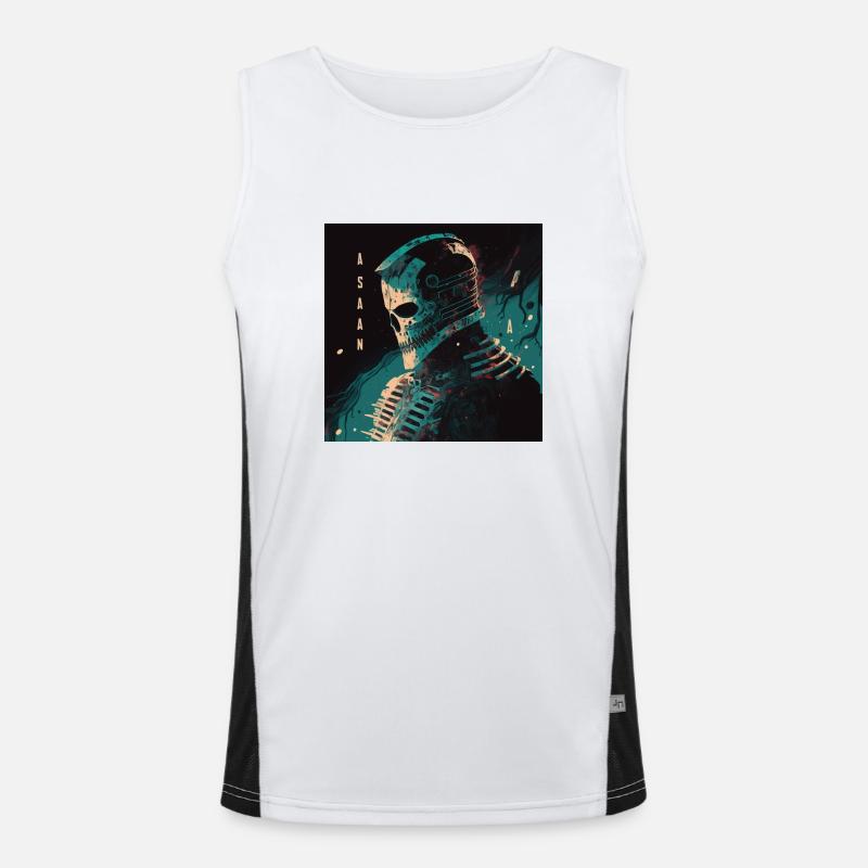 Roboterschädel Funktionelles Kontrast-Tank Top für Männer 