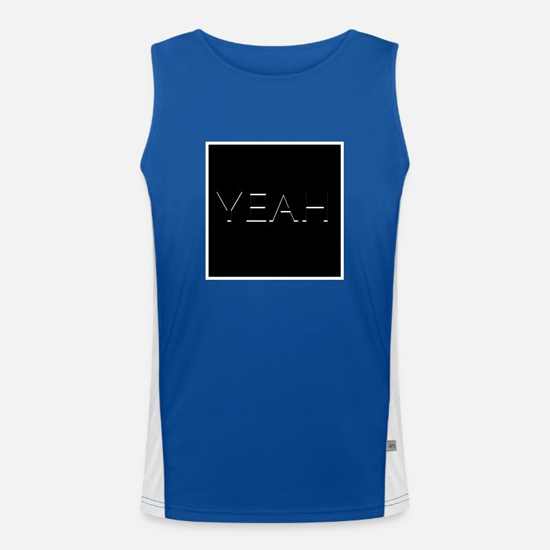 Yeah (Schwarz) Funktionelles Kontrast-Tank Top für Männer 
