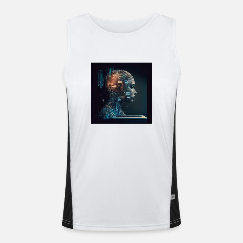 AI robot Men's Functional Contrast Tank Top 