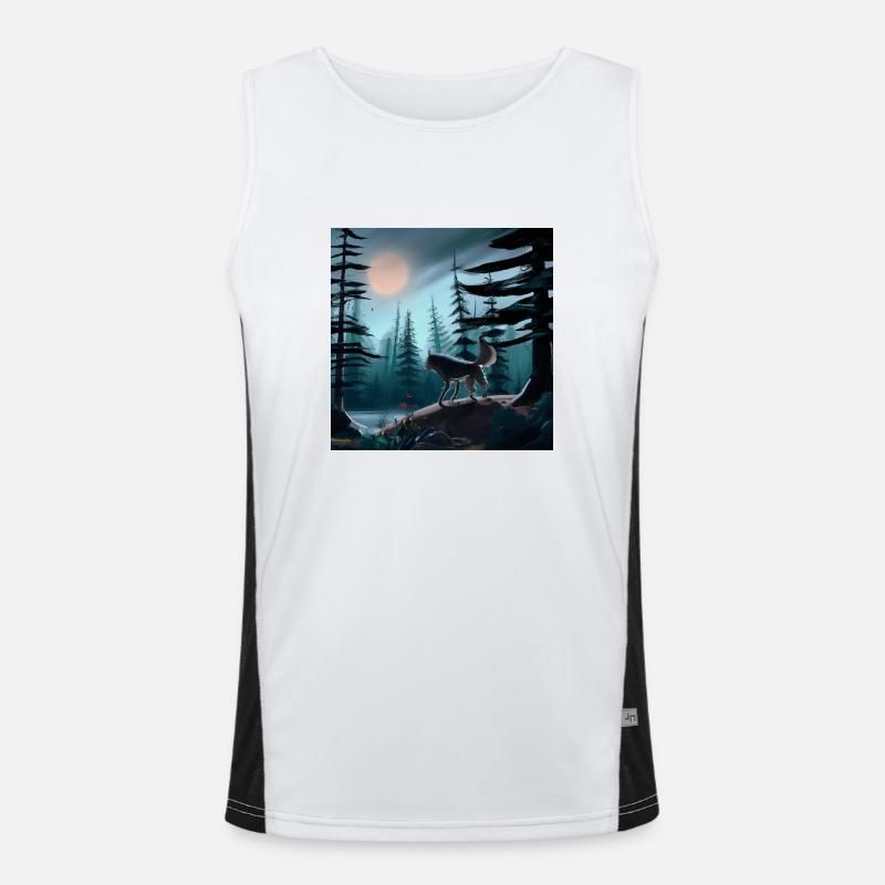 Der einsame Wolf Funktionelles Kontrast-Tank Top für Männer 