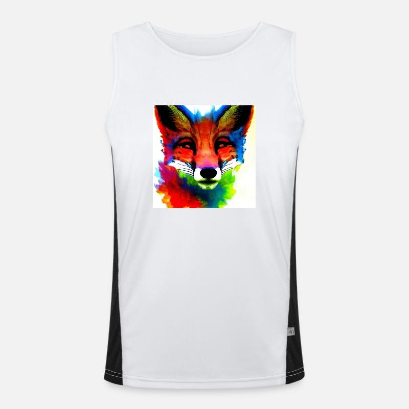 Ein bunter Fuchs, Aquarelle Funktionelles Kontrast-Tank Top für Männer 