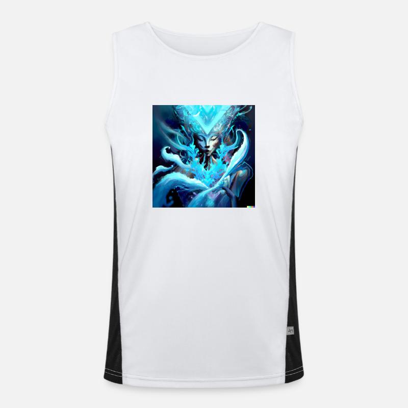 Blue Ghost digital art Men's Functional Contrast Tank Top 