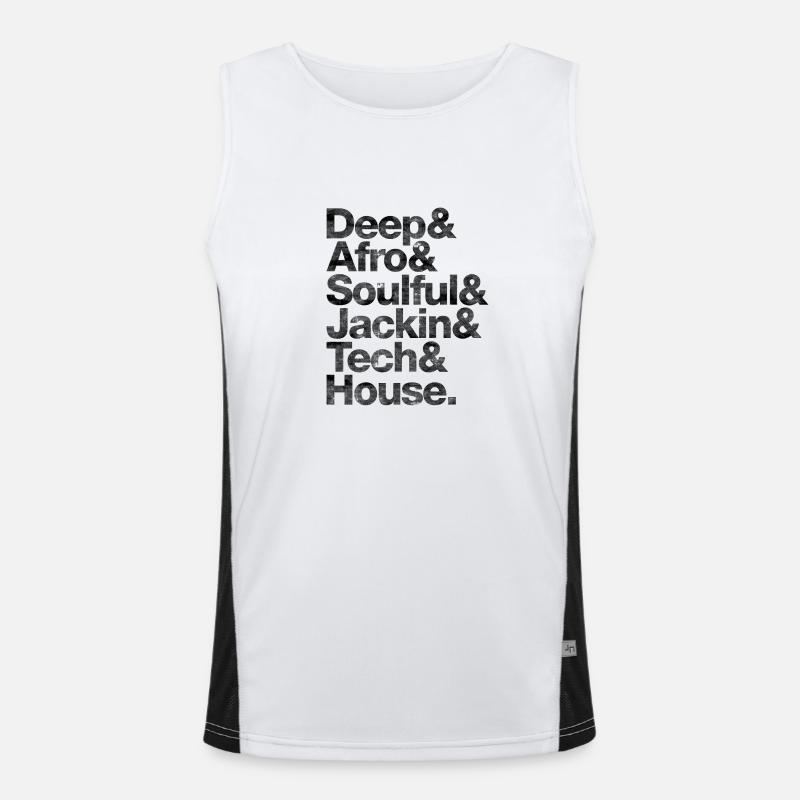 Deep Afro Soulful Jackin Tech House black Grunge Men's Functional Contrast Tank Top 