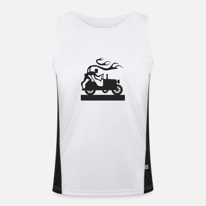 Affe und Auto Funktionelles Kontrast-Tank Top für Männer 
