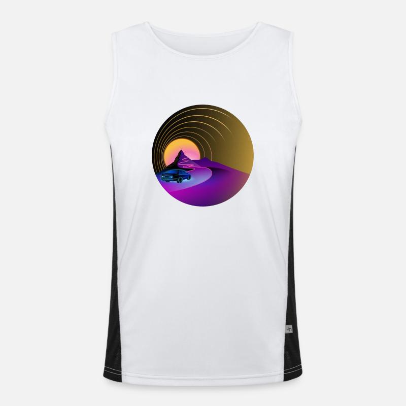 E30 - Retro - Synthwave - Style Funktionelles Kontrast-Tank Top für Männer 