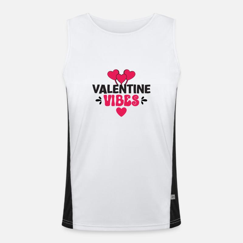 Valentine Vibes Funktionelles Kontrast-Tank Top für Männer 