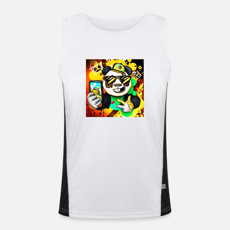 Panda makes Selfie 3 variant gift Men's Functional Contrast Tank Top 
