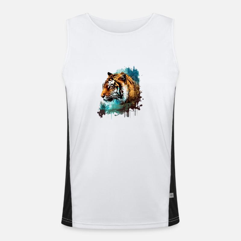 Doz Der Tiger Funktionelles Kontrast-Tank Top für Männer 