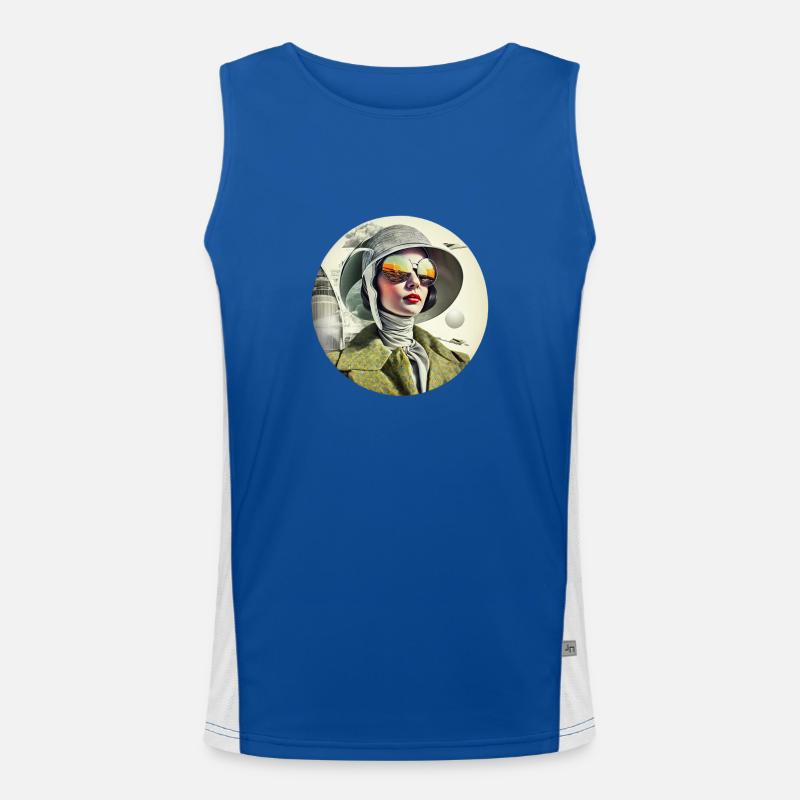 Retro Flash No44 Funktionelles Kontrast-Tank Top für Männer 