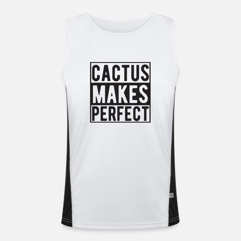 Cactus makes Perfect - Men's Functional Contrast Tank Top  - white/black