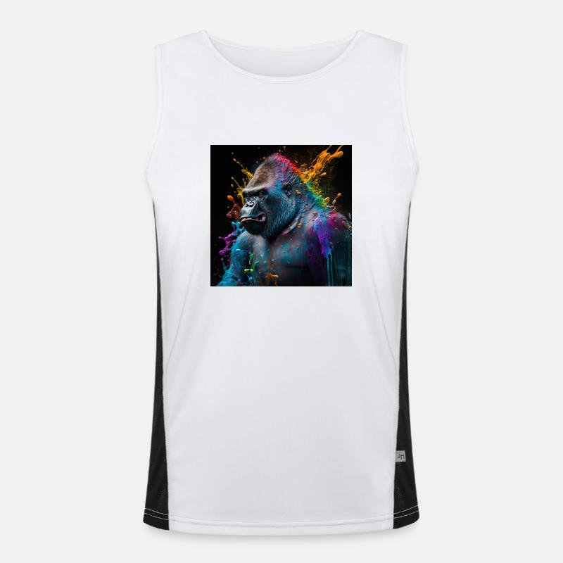 Farbiger Gorilla, einzigartiges Design Funktionelles Kontrast-Tank Top für Männer 