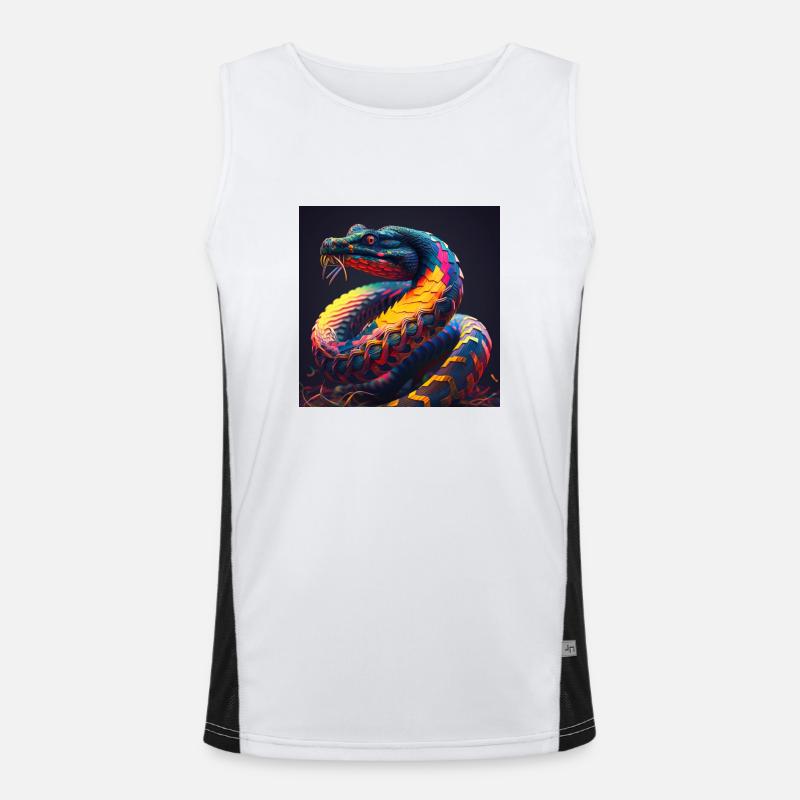Farbige Schlange, einzigartiges Design Funktionelles Kontrast-Tank Top für Männer 