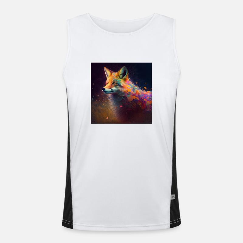 Farbiger Fuchs, einzigartiges Design Funktionelles Kontrast-Tank Top für Männer 