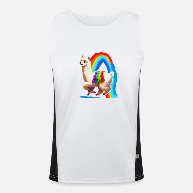 Regenbogen Alpaka Funktionelles Kontrast-Tank Top für Männer 