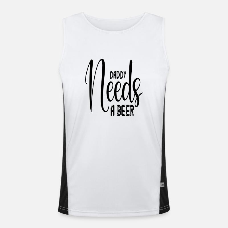 Daddy Needs a Beer Men's Functional Contrast Tank Top 