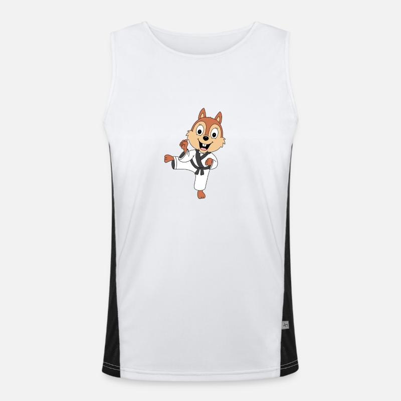 KARATE - JUDO - SPORT - EICHHÖRNCHEN - TIER Funktionelles Kontrast-Tank Top für Männer 