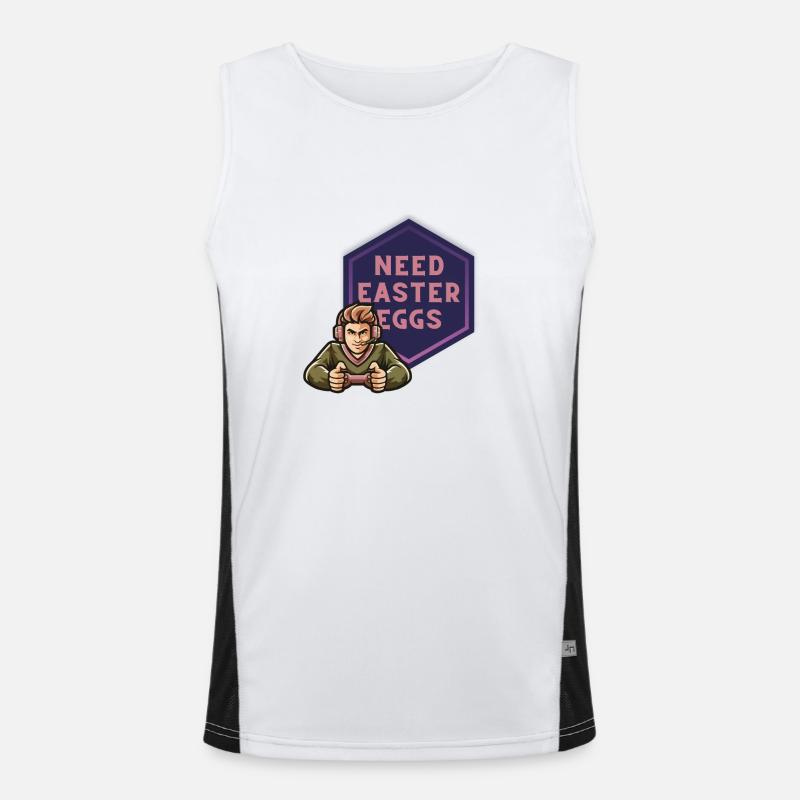 Need Easter Eggs - Men's Functional Contrast Tank Top  - white/black