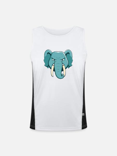 Elephant - Men's Functional Contrast Tank Top  - white/black - Front
