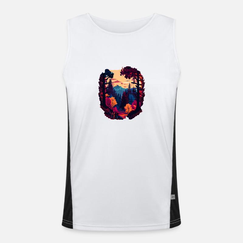 Bunter Wald Funktionelles Kontrast-Tank Top für Männer 