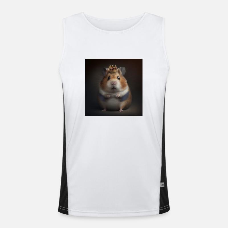 HAMSTER mit KRONE, KÖNIG, moderne Kunst, Design Funktionelles Kontrast-Tank Top für Männer 