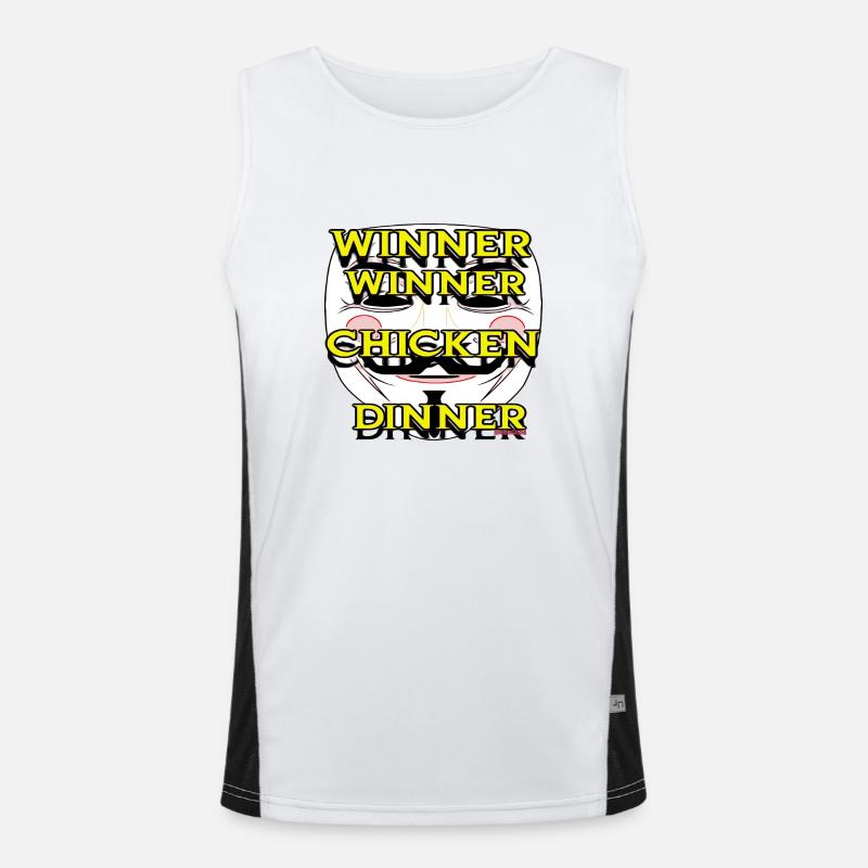 CickenDinnerWinner Funktionelles Kontrast-Tank Top für Männer 