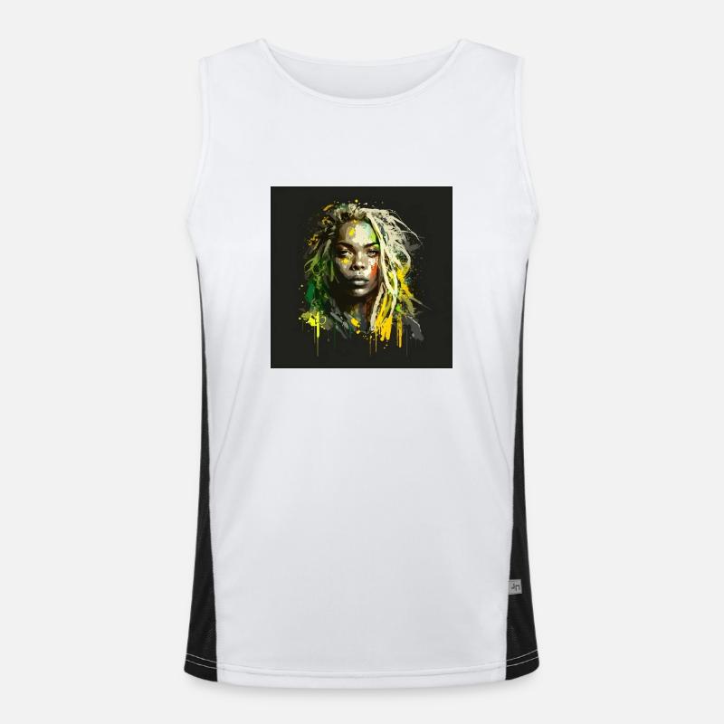 Face Frau Dreadlocks n°2 Funktionelles Kontrast-Tank Top für Männer 