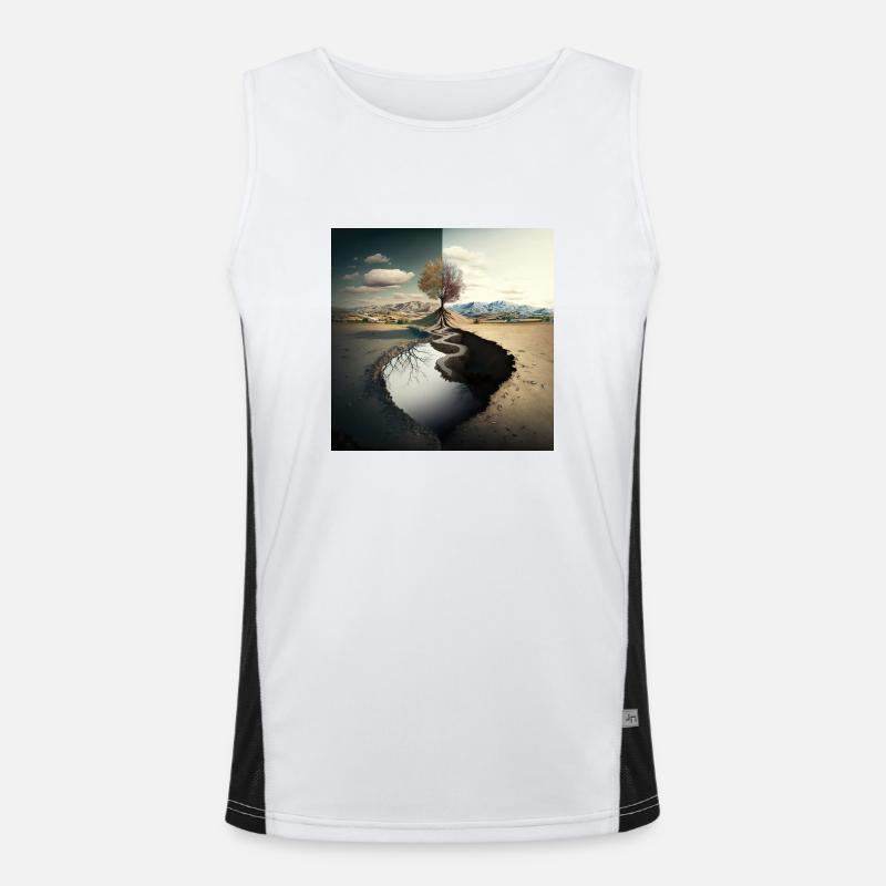 Landschaft der Welt n°4 Funktionelles Kontrast-Tank Top für Männer 