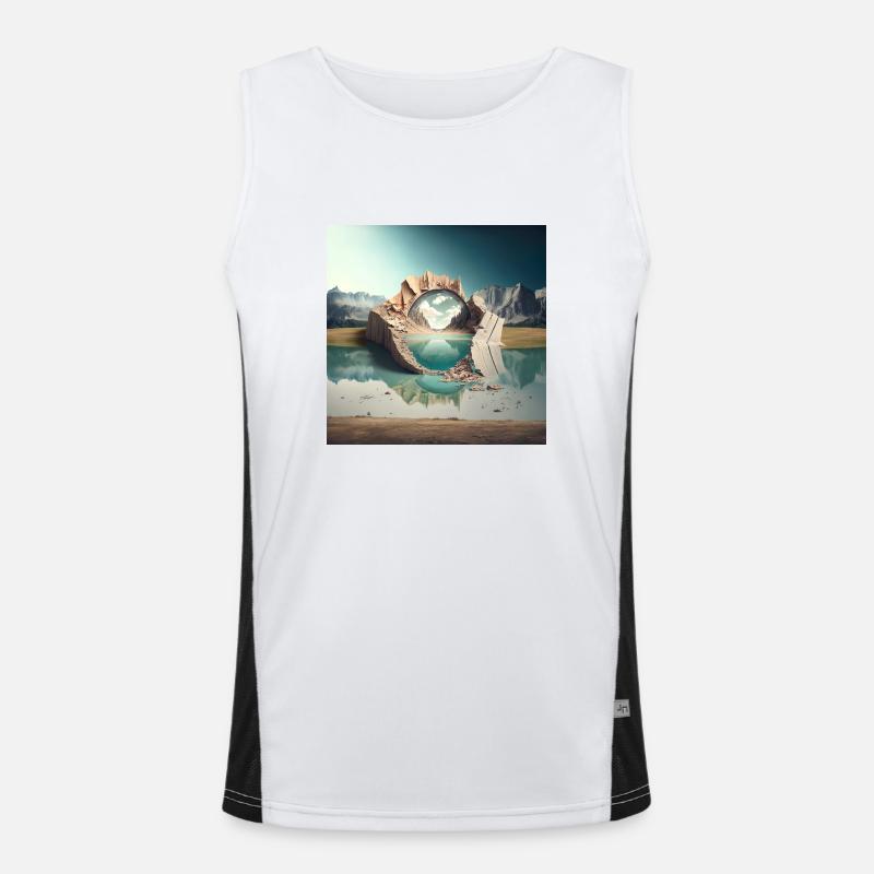 Landschaft der Welt n°5 Funktionelles Kontrast-Tank Top für Männer 