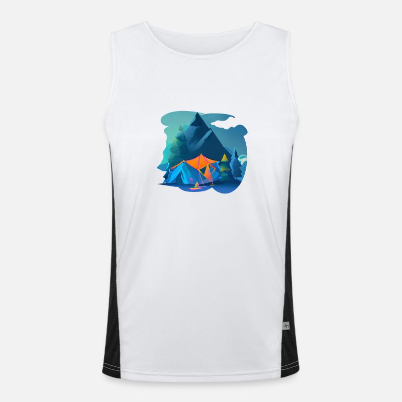 Camping Caravan Camp Camping Motorhome Cadeau Débardeur respirant contrasté Homme 