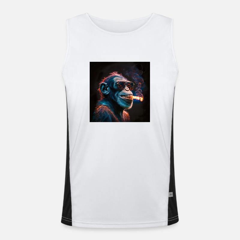 Cool Monkey, generative KI Funktionelles Kontrast-Tank Top für Männer 