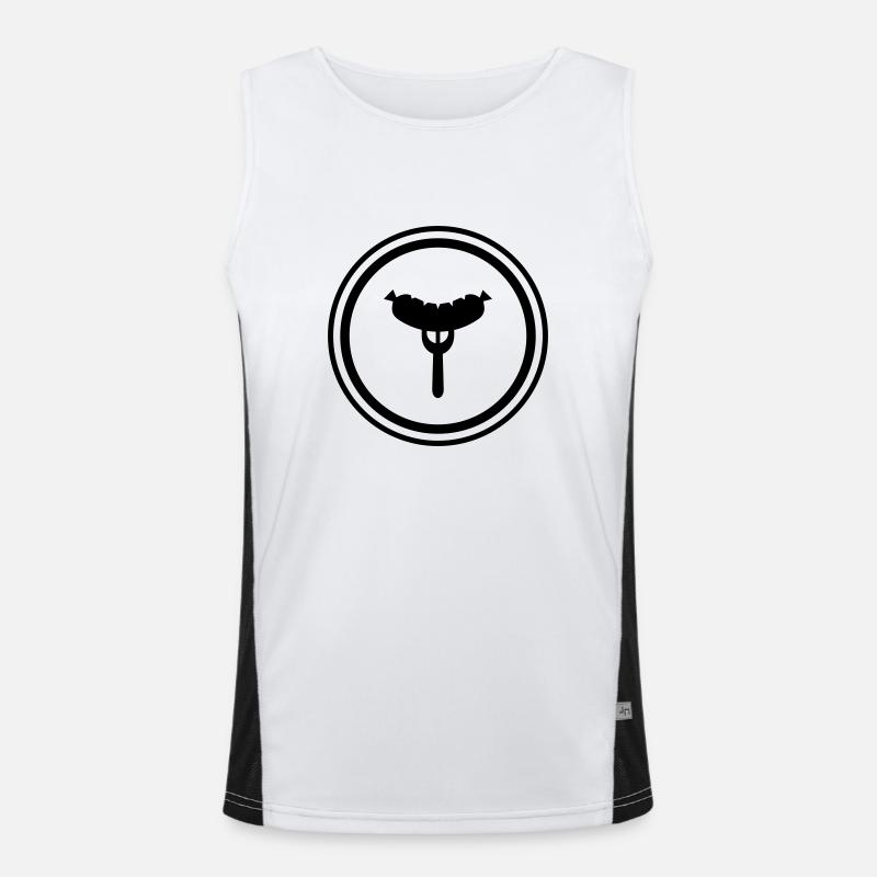 Wurst Gabel Funktionelles Kontrast-Tank Top für Männer 