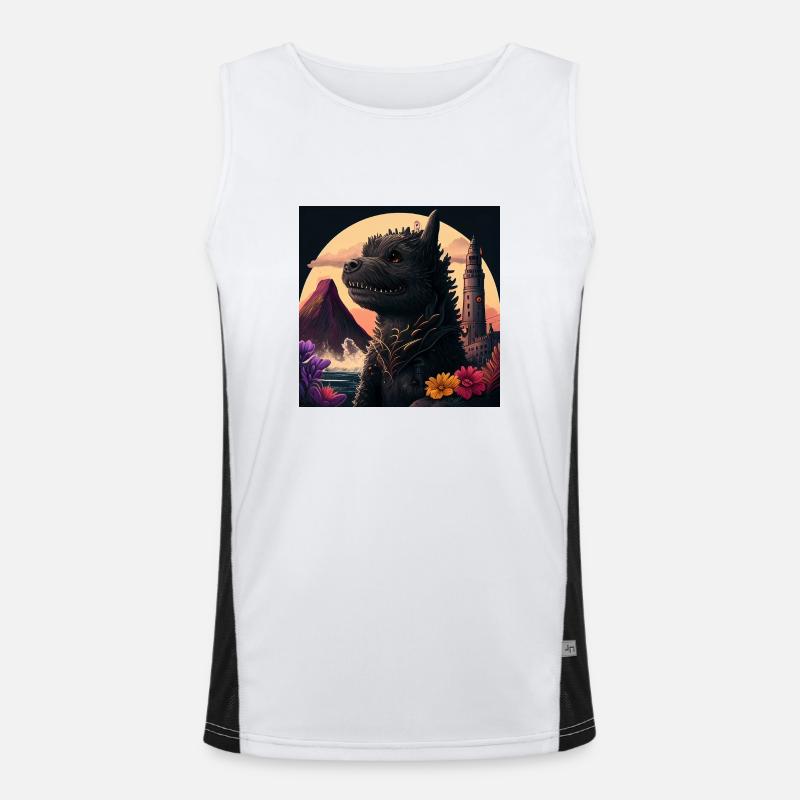 My Super Dogzilla Men's Functional Contrast Tank Top 